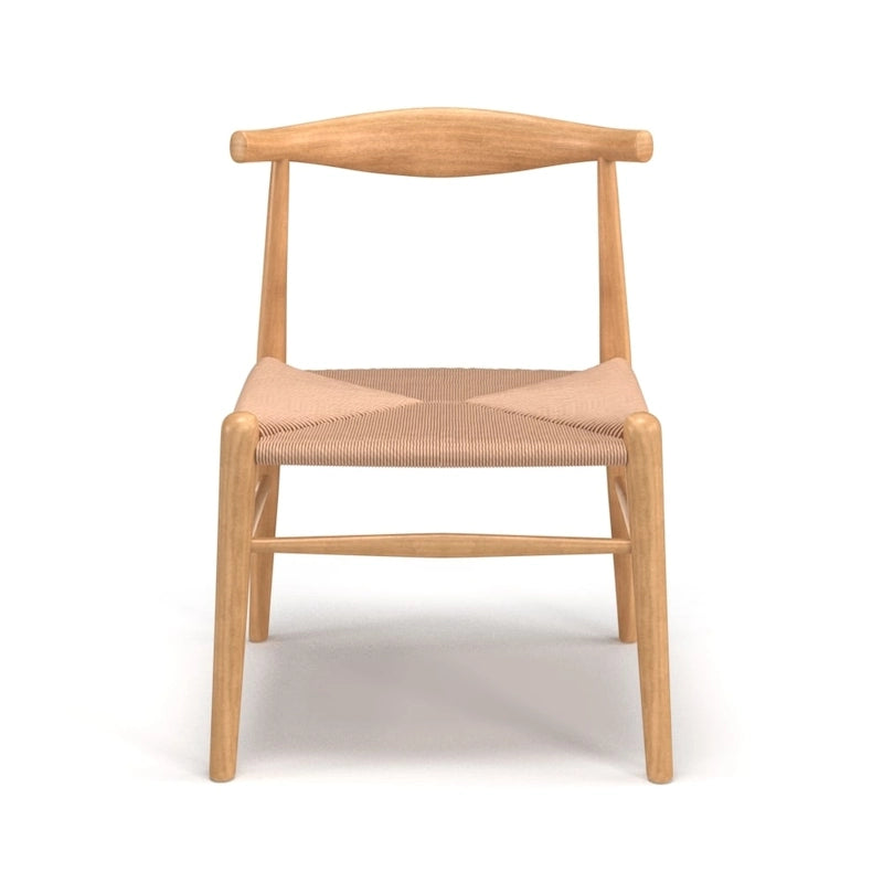 Natural/Black Papercord Dining Chair, Solid Ash Wood, 1-Seat