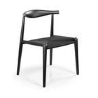 Natural/Black Papercord Dining Chair, Solid Ash Wood, 1-Seat