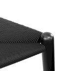 Natural/Black Papercord Dining Chair, Solid Ash Wood, 1-Seat