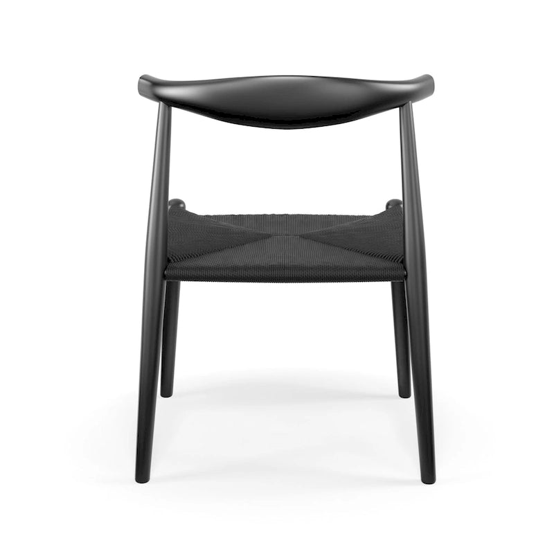 Natural/Black Papercord Dining Chair, Solid Ash Wood, 1-Seat