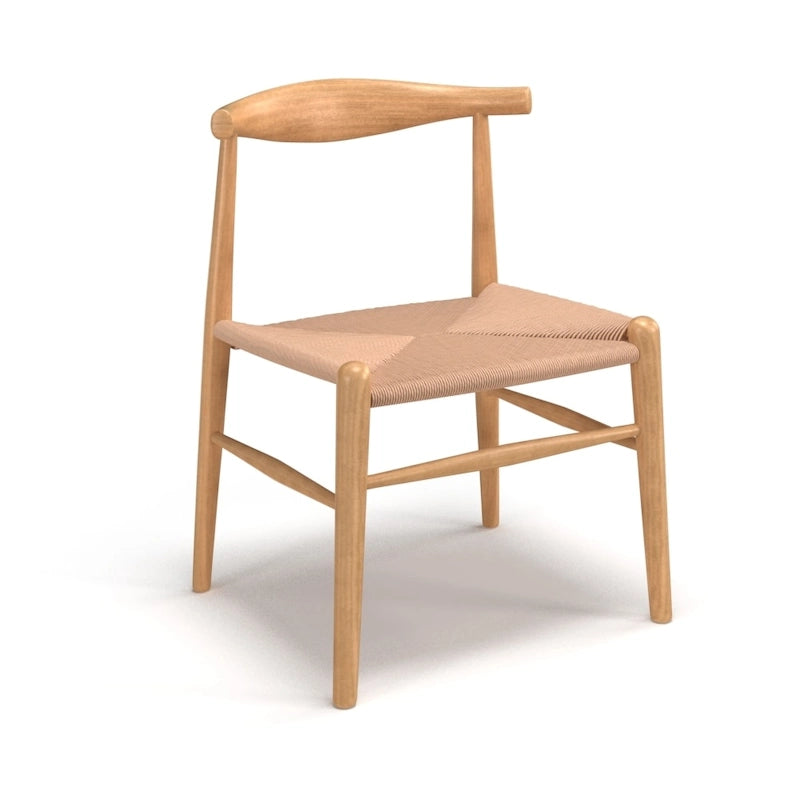 Natural/Black Papercord Dining Chair, Solid Ash Wood, 1-Seat