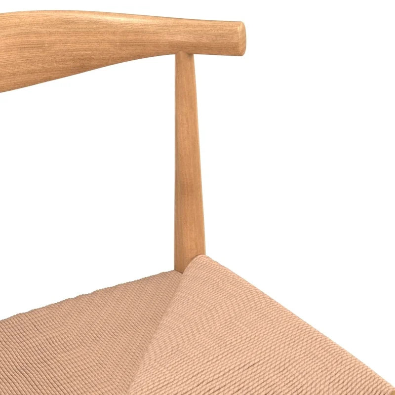 Natural/Black Papercord Dining Chair, Solid Ash Wood, 1-Seat