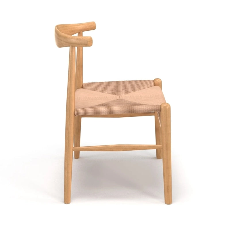 Natural/Black Papercord Dining Chair, Solid Ash Wood, 1-Seat