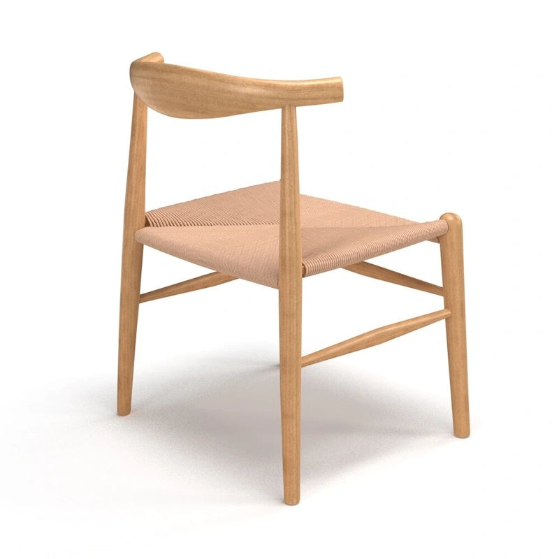 Natural/Black Papercord Dining Chair, Solid Ash Wood, 1-Seat