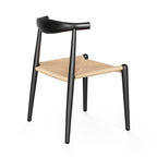 Natural/Black Papercord Dining Chair, Solid Ash Wood, 1-Seat