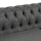 Chesterfield Sofa, Beige/Grey, Linen, 1-Seat