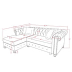 Chesterfield Sofa, Beige/Grey, Linen, 1-Seat