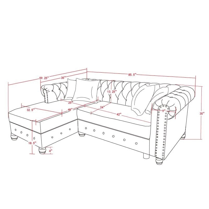 Chesterfield Sofa, Beige/Grey, Linen, 1-Seat