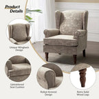 Fabric Wingback Armchair with Turned Legs, Multi-Color, Single