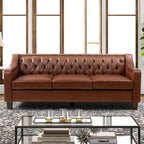 Brown / Camel / Navy / Dove / Burgundy / Sage / Black / Beige Transitional Genuine Leather 2-Seat Sofa
