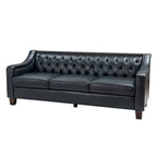 Brown / Camel / Navy / Dove / Burgundy / Sage / Black / Beige Transitional Genuine Leather 2-Seat Sofa