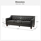 Brown / Camel / Navy / Dove / Burgundy / Sage / Black / Beige Transitional Genuine Leather 2-Seat Sofa