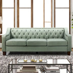 Brown / Camel / Navy / Dove / Burgundy / Sage / Black / Beige Transitional Genuine Leather 2-Seat Sofa