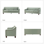 Brown / Camel / Navy / Dove / Burgundy / Sage / Black / Beige Transitional Genuine Leather 2-Seat Sofa