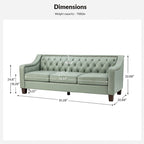 Brown / Camel / Navy / Dove / Burgundy / Sage / Black / Beige Transitional Genuine Leather 2-Seat Sofa