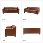 Brown / Camel / Navy / Dove / Burgundy / Sage / Black / Beige Transitional Genuine Leather 2-Seat Sofa