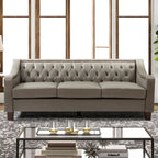 Brown / Camel / Navy / Dove / Burgundy / Sage / Black / Beige Transitional Genuine Leather 2-Seat Sofa