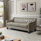 Brown / Camel / Navy / Dove / Burgundy / Sage / Black / Beige Transitional Genuine Leather 2-Seat Sofa