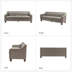 Brown / Camel / Navy / Dove / Burgundy / Sage / Black / Beige Transitional Genuine Leather 2-Seat Sofa