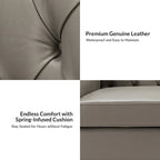Brown / Camel / Navy / Dove / Burgundy / Sage / Black / Beige Transitional Genuine Leather 2-Seat Sofa