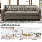 Brown / Camel / Navy / Dove / Burgundy / Sage / Black / Beige Transitional Genuine Leather 2-Seat Sofa