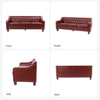 Brown / Camel / Navy / Dove / Burgundy / Sage / Black / Beige Transitional Genuine Leather 2-Seat Sofa