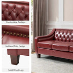 Brown / Camel / Navy / Dove / Burgundy / Sage / Black / Beige Transitional Genuine Leather 2-Seat Sofa