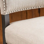 Beige Contemporary Linen Barstool, Set of 2