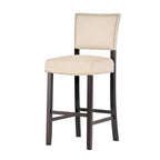 Beige Contemporary Linen Barstool, Set of 2