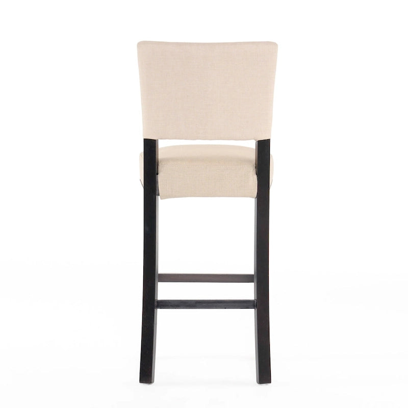 Beige Contemporary Linen Barstool, Set of 2