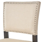 Beige Contemporary Linen Barstool, Set of 2