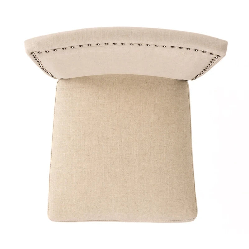 Beige Contemporary Linen Barstool, Set of 2