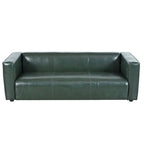 Faux Leather 3-Seater Tuxedo Sofa – Dark Walnut Legs