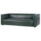 Faux Leather 3-Seater Tuxedo Sofa – Dark Walnut Legs
