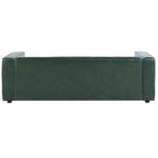 Faux Leather 3-Seater Tuxedo Sofa – Dark Walnut Legs
