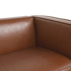 Faux Leather 3-Seater Tuxedo Sofa – Dark Walnut Legs