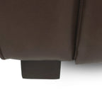Faux Leather 3-Seater Tuxedo Sofa – Dark Walnut Legs