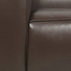 Faux Leather 3-Seater Tuxedo Sofa – Dark Walnut Legs