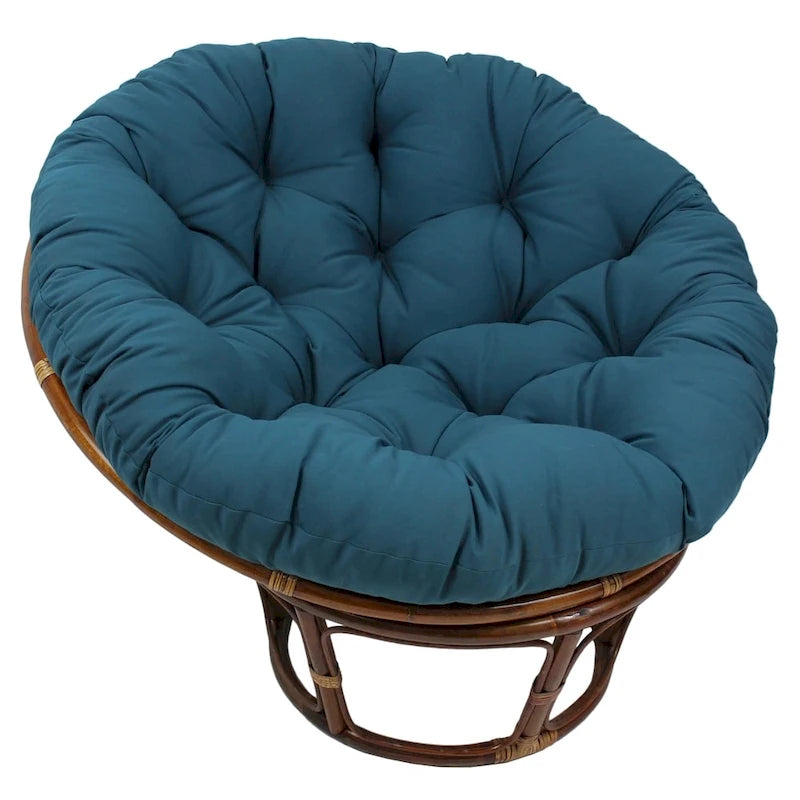 Multi-Color Tufted Twill Rattan Papasan Chair, Single