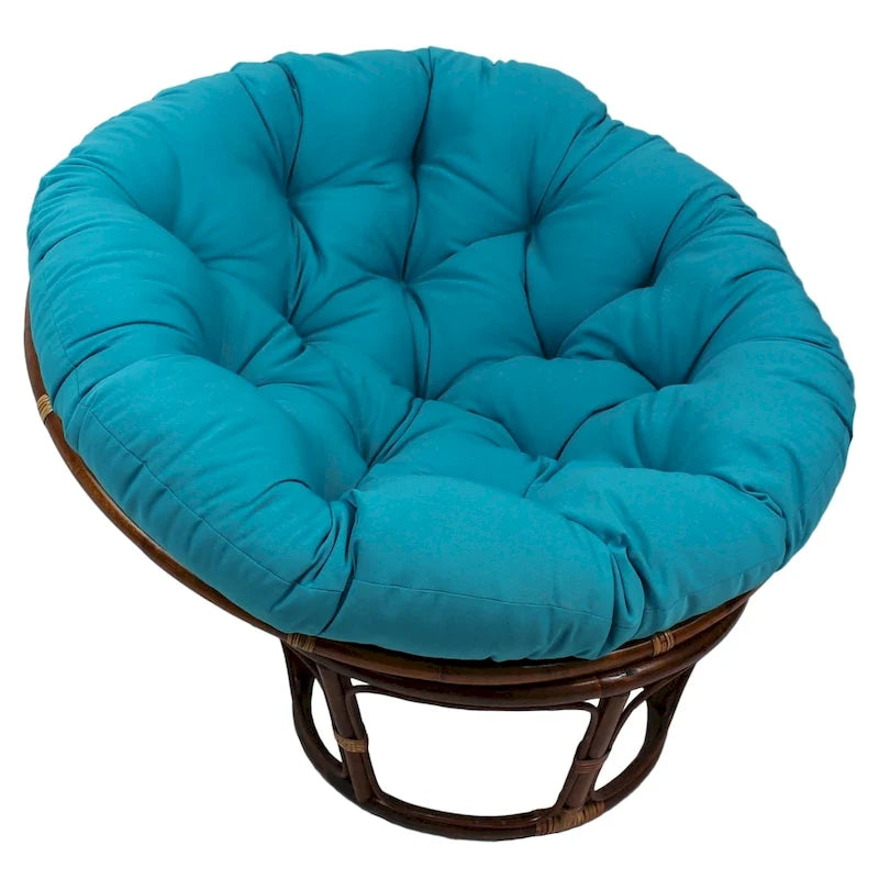 Multi-Color Tufted Twill Rattan Papasan Chair, Single