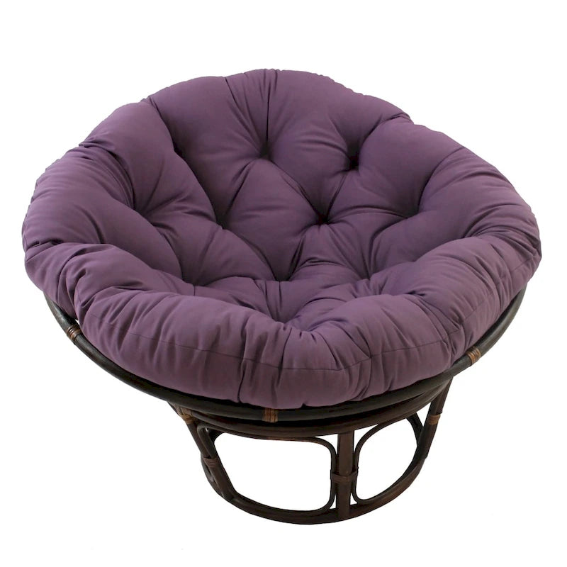 Multi-Color Tufted Twill Rattan Papasan Chair, Single