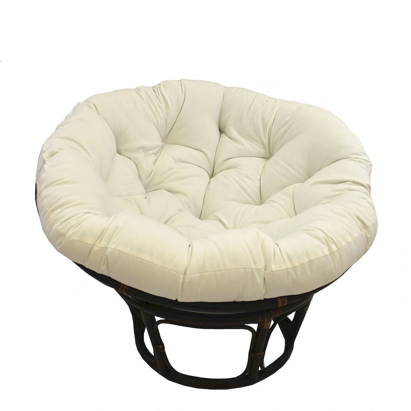 Multi-Color Tufted Twill Rattan Papasan Chair, Single