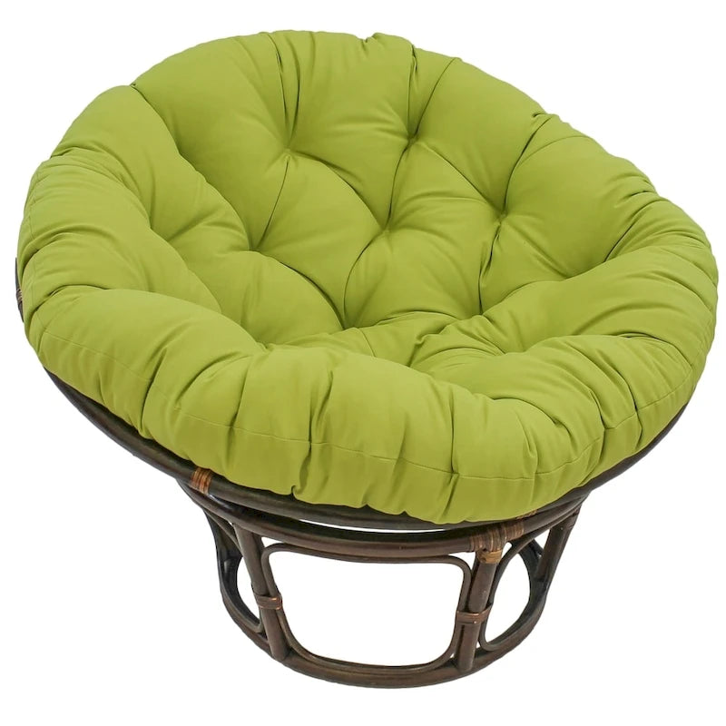 Multi-Color Tufted Twill Rattan Papasan Chair, Single
