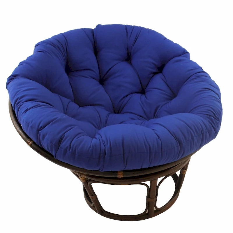 Multi-Color Tufted Twill Rattan Papasan Chair, Single