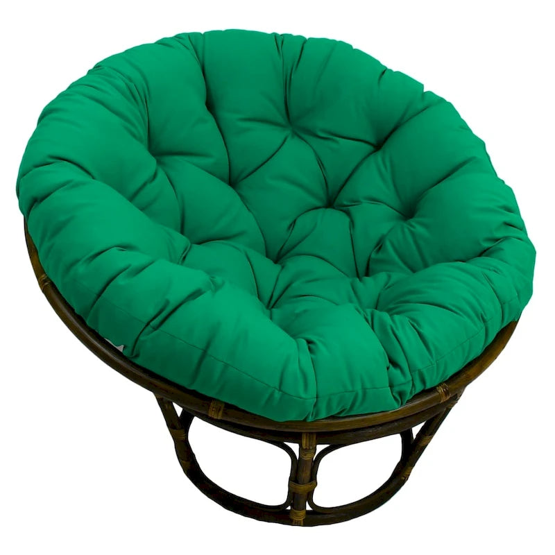 Multi-Color Tufted Twill Rattan Papasan Chair, Single