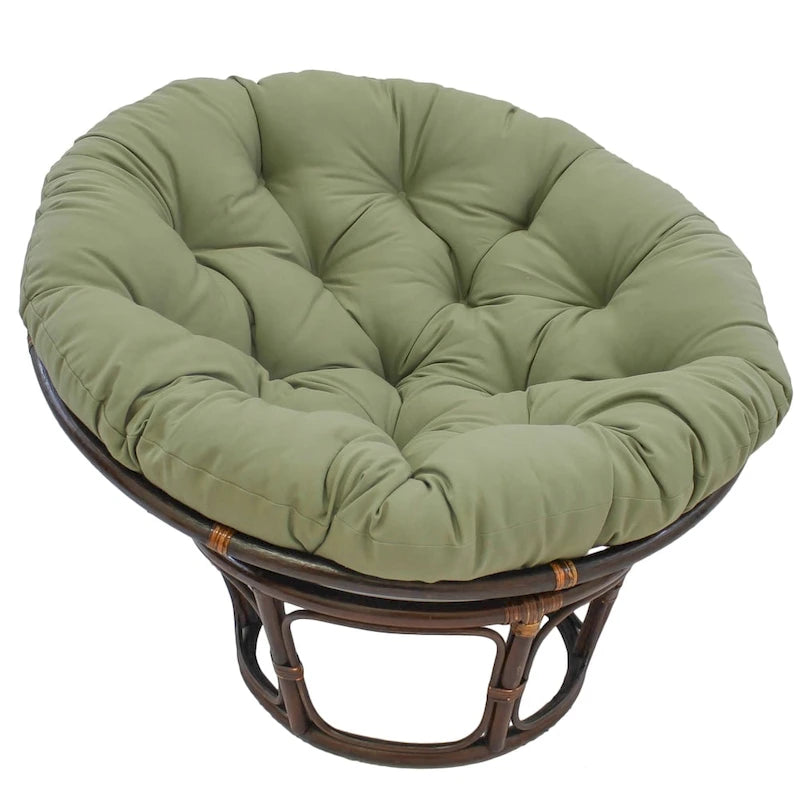 Multi-Color Tufted Twill Rattan Papasan Chair, Single