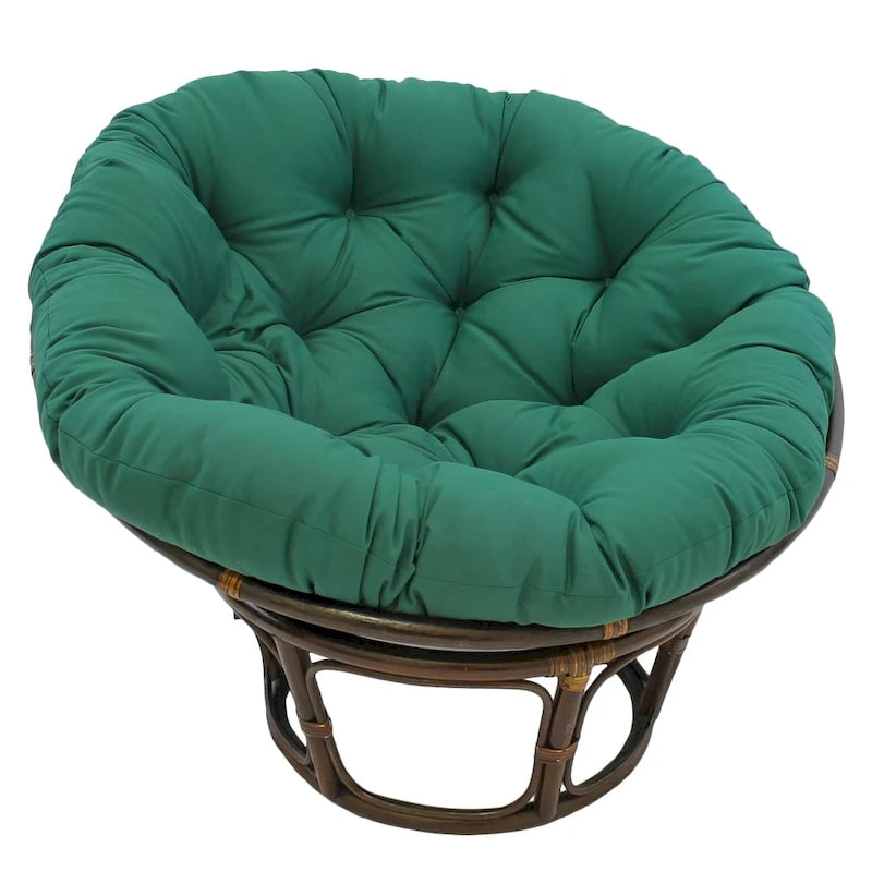 Multi-Color Tufted Twill Rattan Papasan Chair, Single