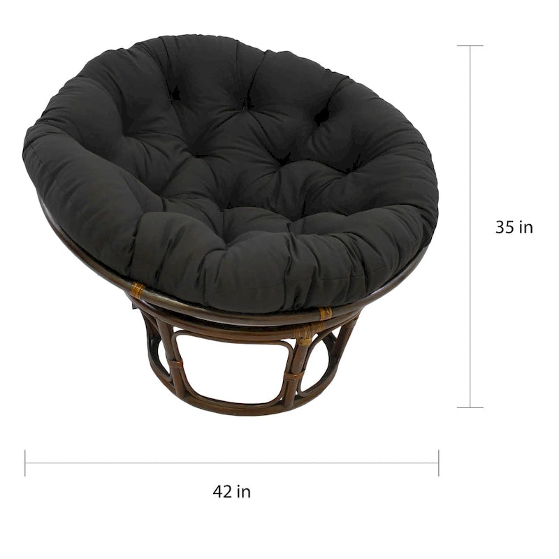 Multi-Color Tufted Twill Rattan Papasan Chair, Single