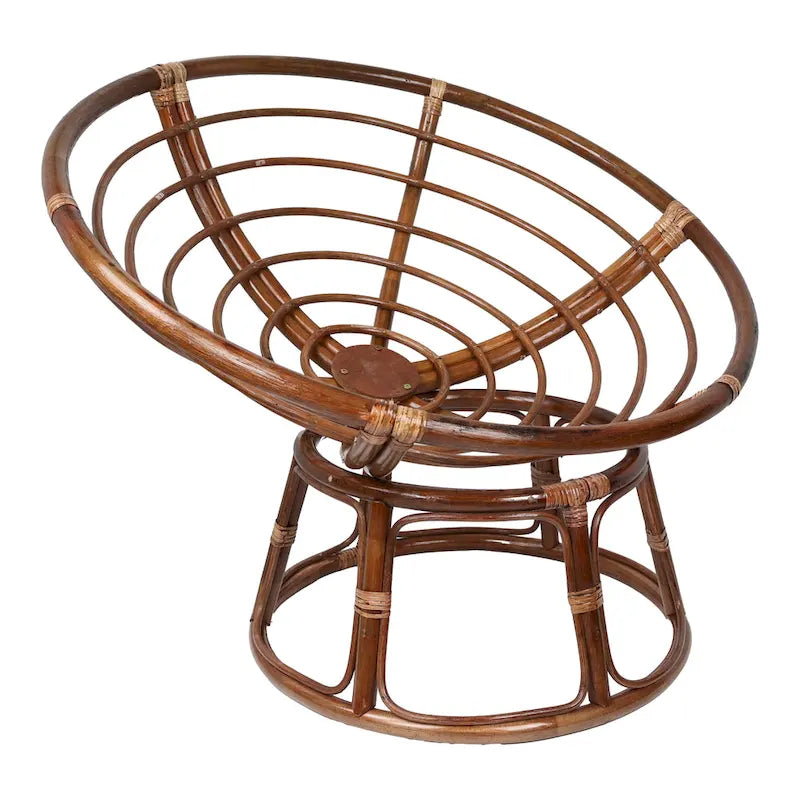 Multi-Color Tufted Twill Rattan Papasan Chair, Single