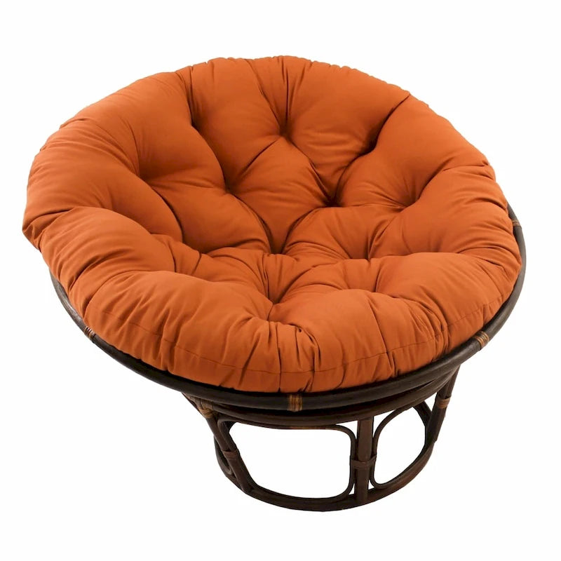 Multi-Color Tufted Twill Rattan Papasan Chair, Single